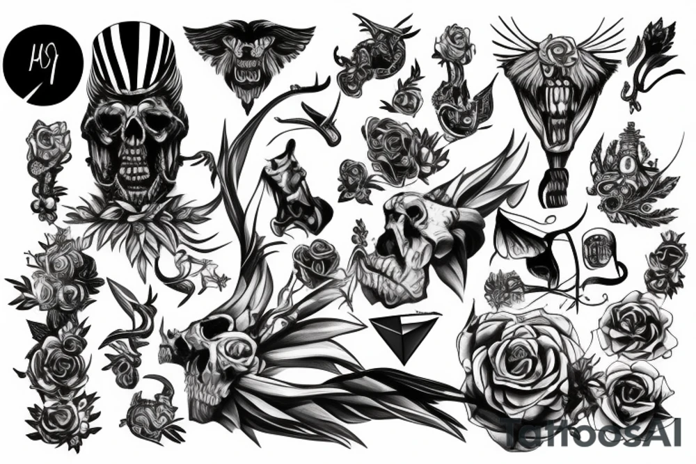 Struggling man dominating life tattoo idea