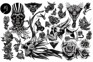 Struggling man dominating life tattoo idea