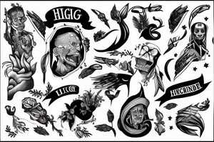 Struggling man dominating life tattoo idea