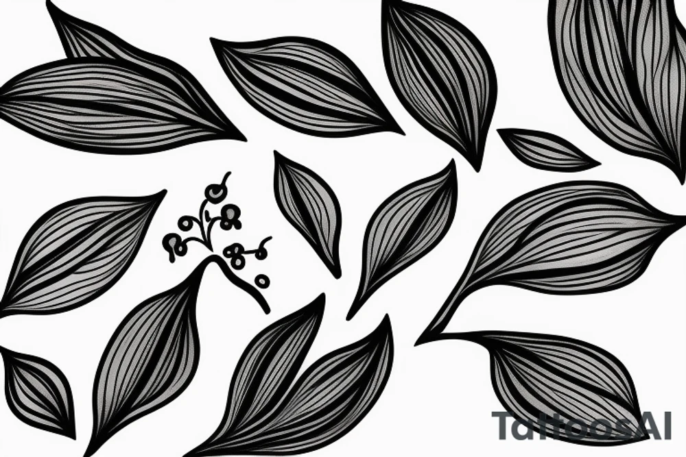 lily of the valley with leaves tattoo idea