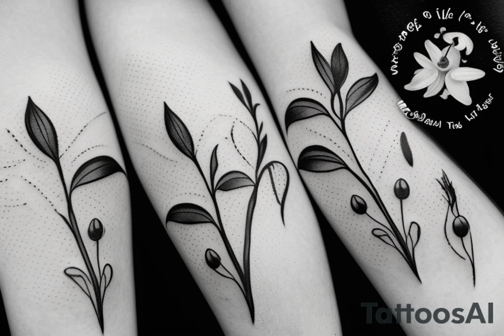 lily of the valley with leaves tattoo idea