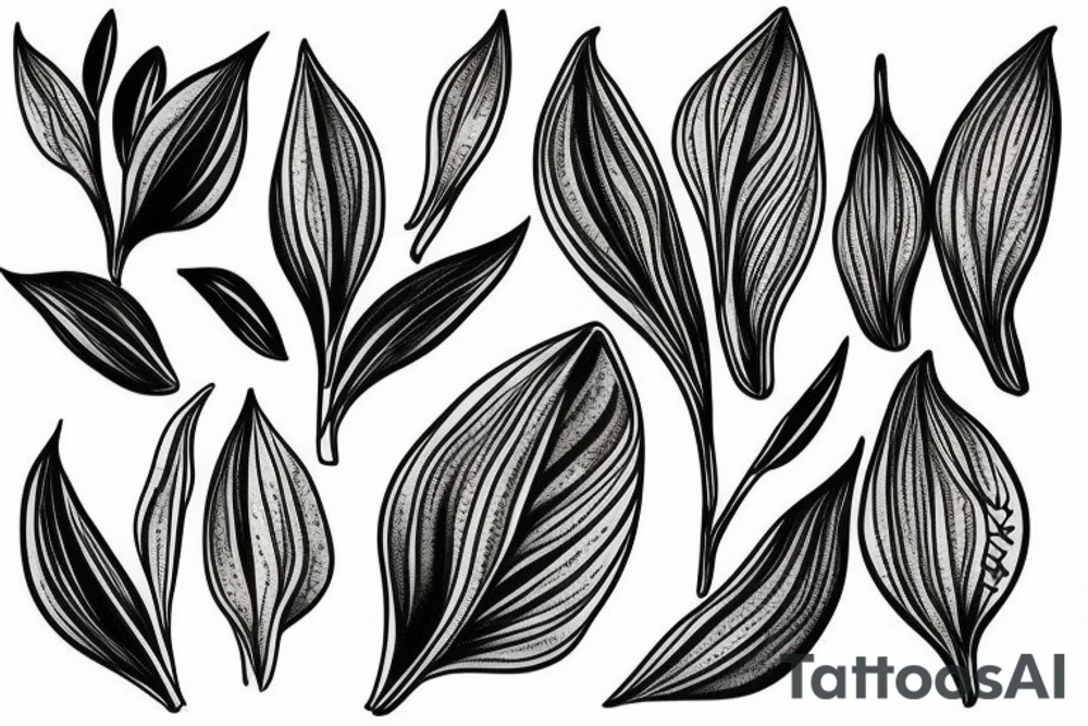 lily of the valley with leaves tattoo idea