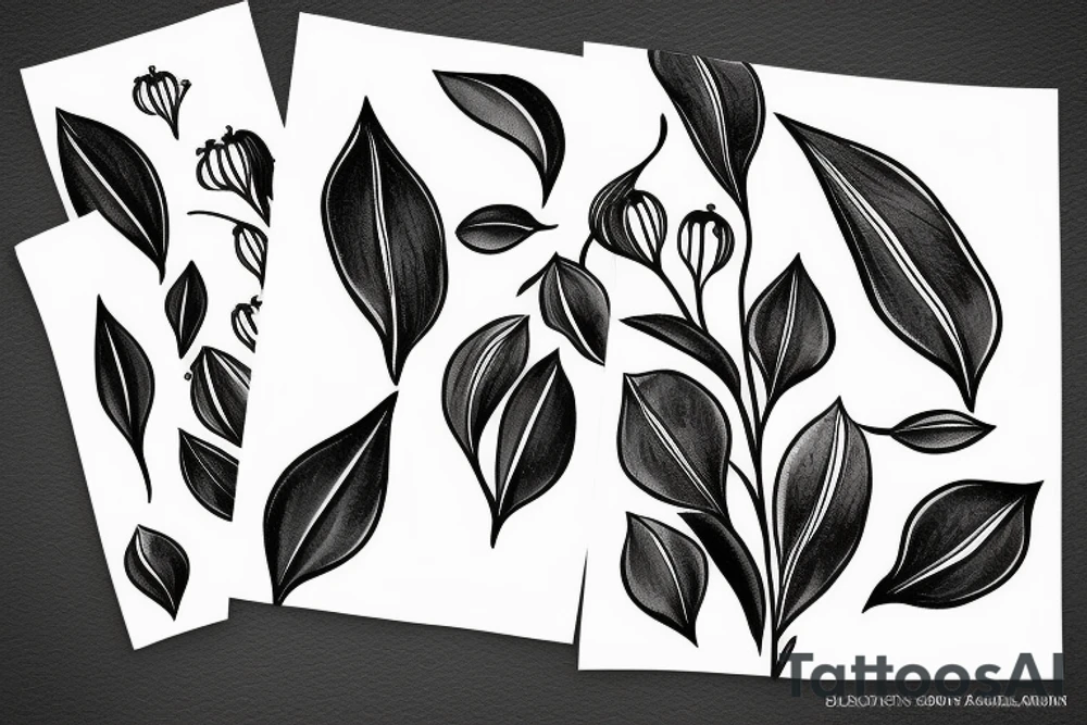 lily of the valley with leaves tattoo idea