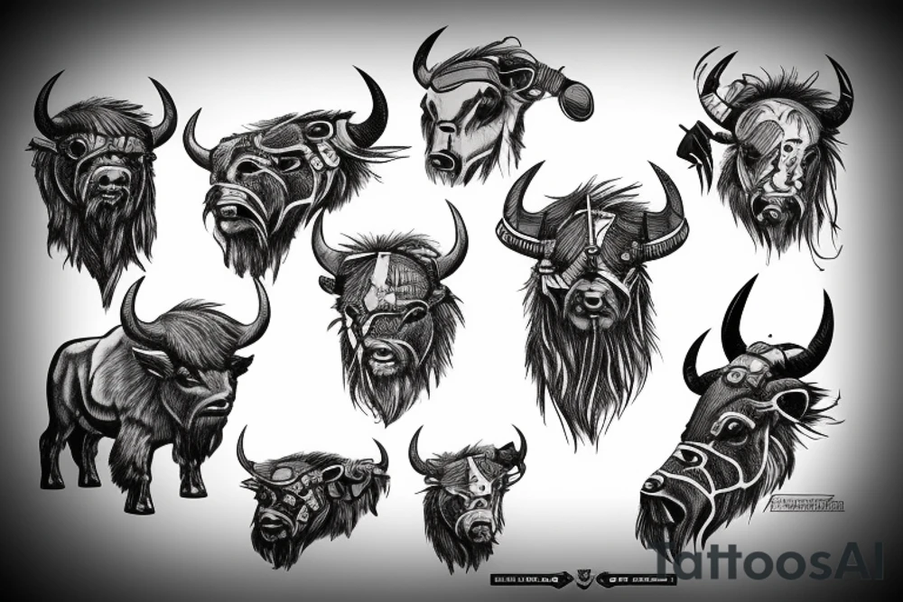 Bison warrior tattoo idea