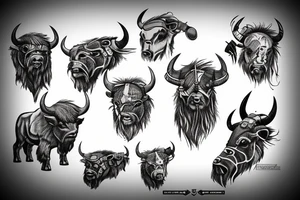 Bison warrior tattoo idea