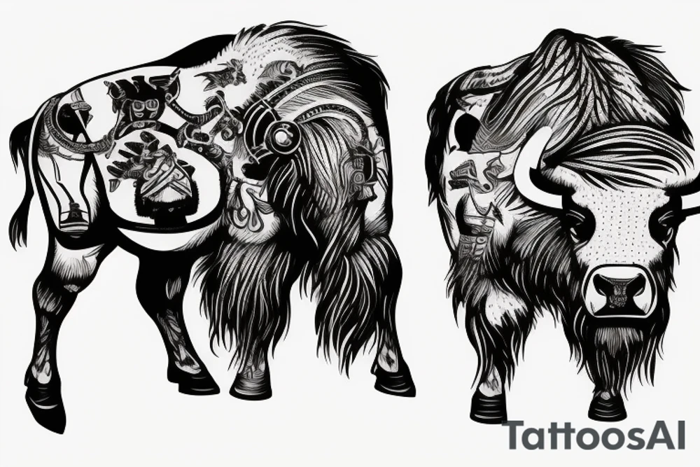Bison warrior tattoo idea