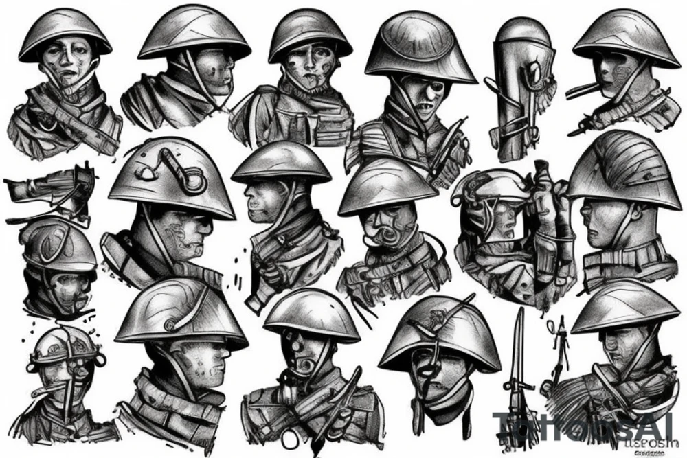 Ww1 trench battle tattoo idea