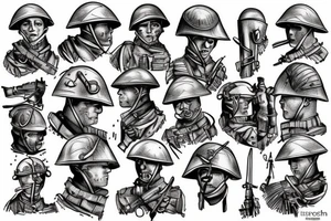 Ww1 trench battle tattoo idea