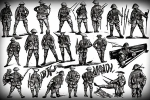 Ww1 trench battle tattoo idea