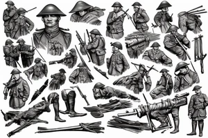 Ww1 trench battle tattoo idea