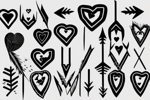 broken heart stucked with an arrow tattoo idea