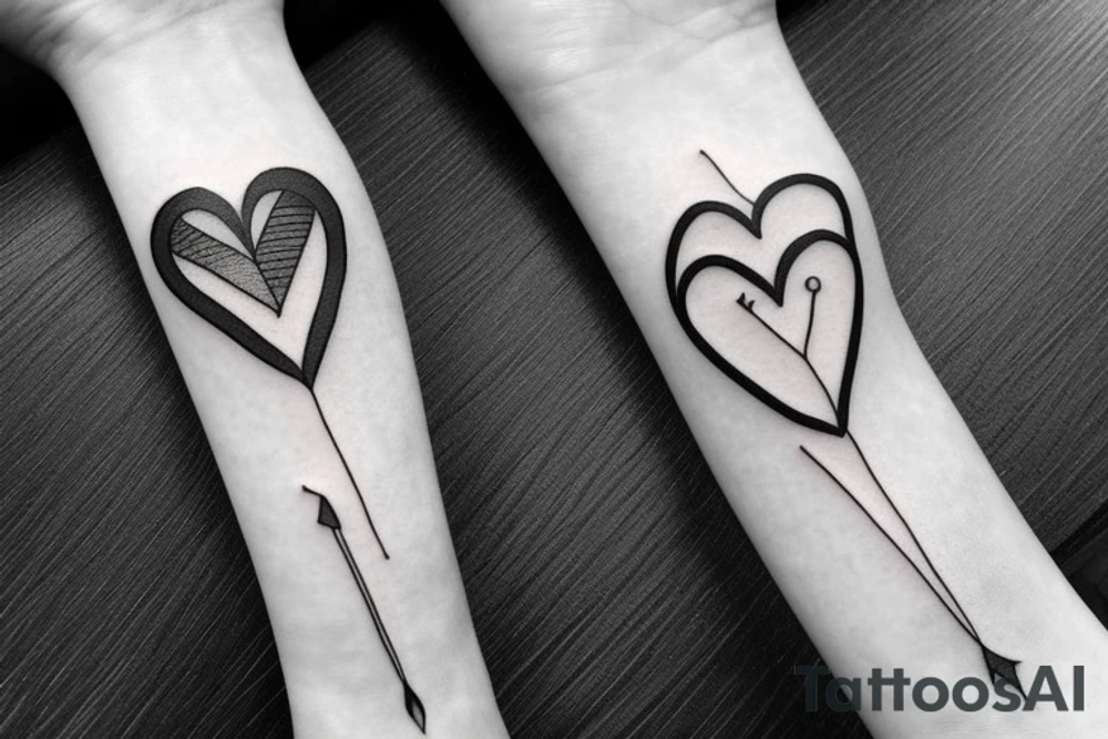 broken heart stucked with an arrow tattoo idea