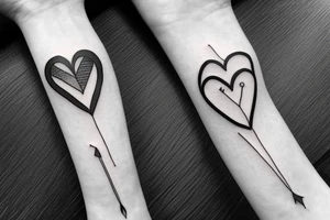 broken heart stucked with an arrow tattoo idea