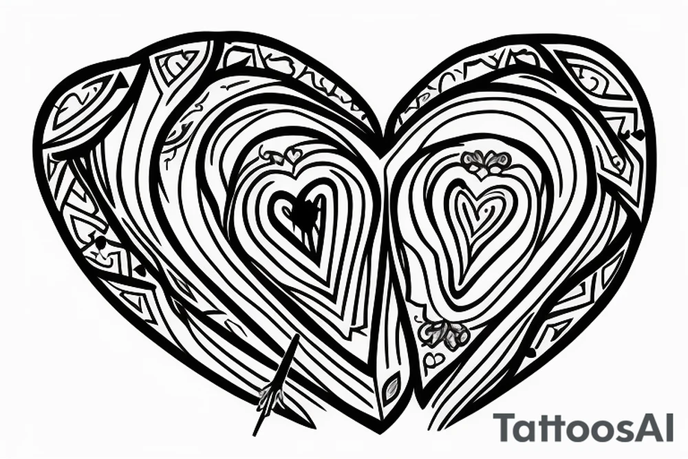 broken heart stucked with an arrow tattoo idea