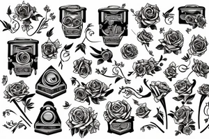 Flowers coffin tattoo idea