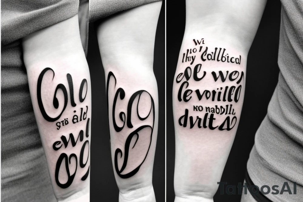 Calligraphy tattoo with the quote “Is God willing to prevent evil, but not able? Then he is not omnipotent. 
Is he able, but not willing? Then he is malevolent. 
Is he both able and willing? Then whence cometh evil? 
Is he neither able nor willing? Then why call him God?” tattoo idea