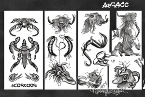 Scorpio zodiac with A and Y tattoo idea