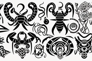 Scorpio zodiac with A and Y tattoo idea