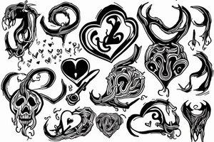 ghost with horn choking on a heart tattoo idea