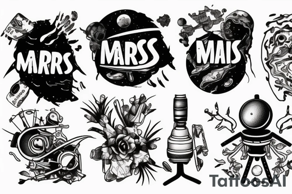 Mars rover on mars tattoo idea