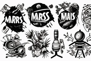 Mars rover on mars tattoo idea