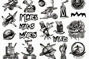 Mars rover on mars tattoo idea