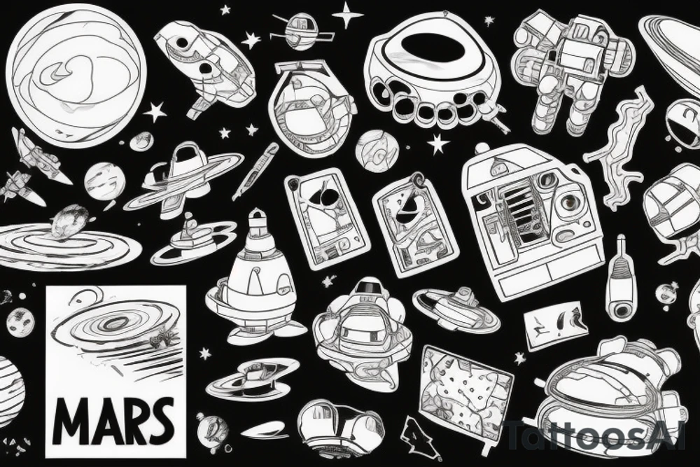 Mars rover in space tattoo idea