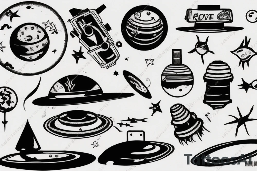 Mars rover in space tattoo idea