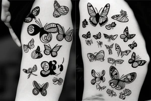 Butterfly with mickey mouse logo tattoo idea