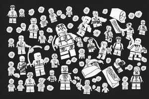 A headless lego man, holding a rose, saying, losing my mind over you tattoo idea
