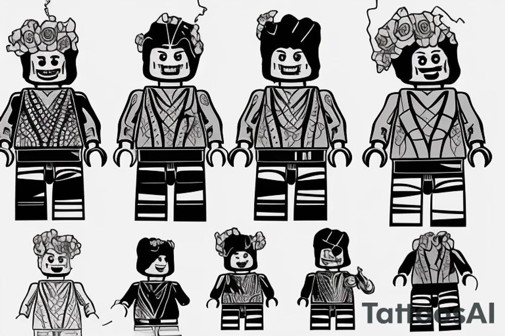 A headless lego man tattoo idea