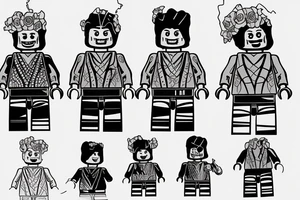 A headless lego man tattoo idea