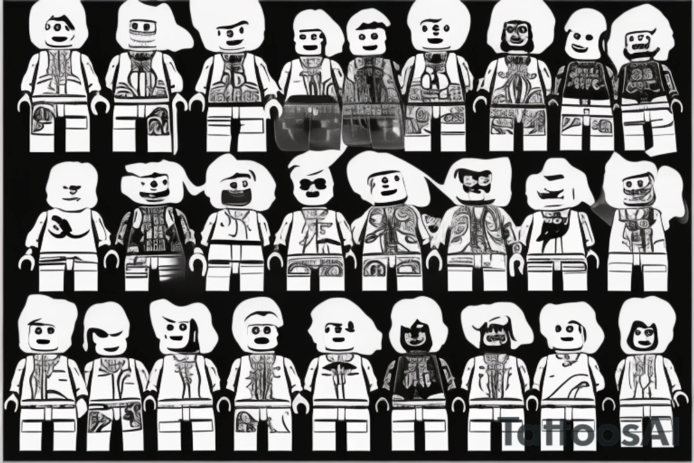A headless lego man tattoo idea