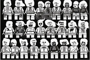 A headless lego man tattoo idea