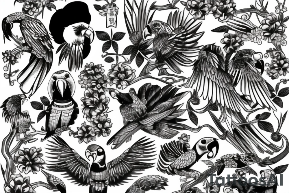 parrot tattoo idea