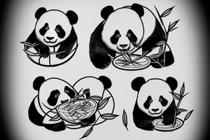 panda eating bamboo tattoo idea
