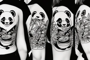 panda eating bamboo tattoo idea