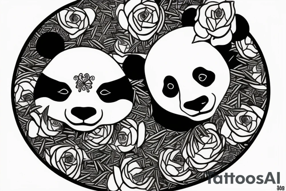 panda eating bamboo tattoo idea