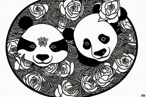 panda eating bamboo tattoo idea