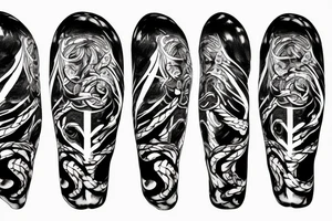 a kraken with glitch effect tattoo idea