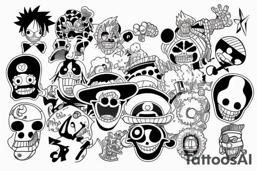 3d2y one piece tattoo idea