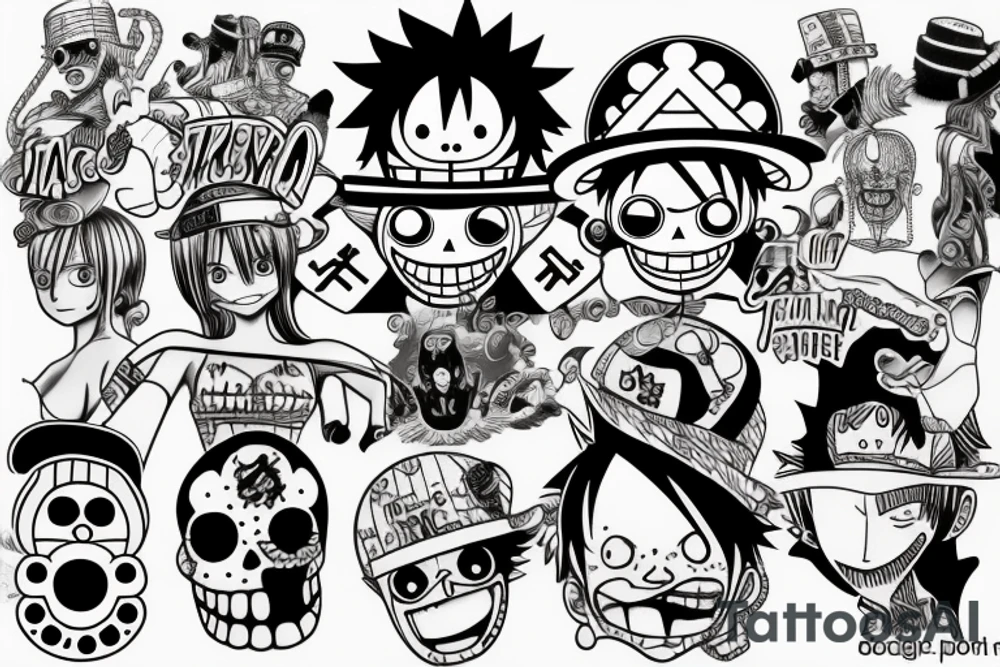 3d2y one piece tattoo idea