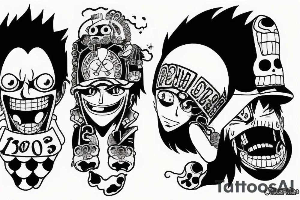 One piece 3d2y tattoo idea