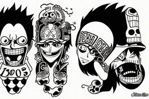 One piece 3d2y tattoo idea