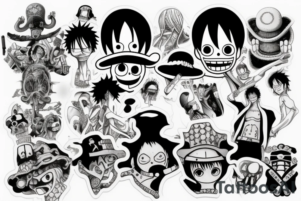 One piece 3d2y tattoo idea