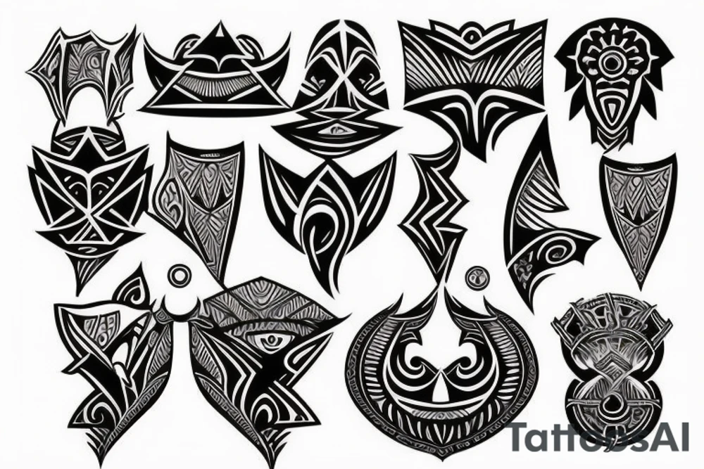 modern tribal style tatto on hand and part of the chest tattoo idea