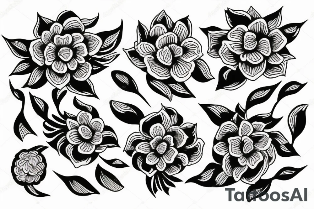 sampaguita flower Surrounded by Japanese cloud design tattoo idea