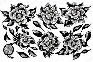 sampaguita flower Surrounded by Japanese cloud design tattoo idea