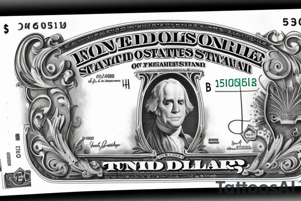 Dollar bill, with a crown tattoo idea