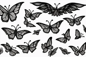red dragon on back with monarch butterflies whose wings are half made of flowers tattoo idea